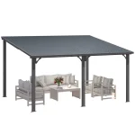 AECOJOY 14' x 12' Hardtop Gazebo Outdoor Pergola Lean to Metal Pergolas