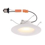 Commercial Electric 5 in. and 6 in. White Integrated LED Recessed Trim