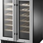 Insignia - 42-Bottle or 128-Can Dual Zone Wine and Beverage Cooler with Glass Doors - Stainless Steel