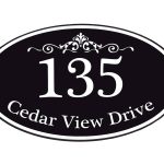 Customized Solutions Customized Home Address Sign Aluminum 12' x 7' Oval House Number Plaque Personalized Color Choices Available (Black)