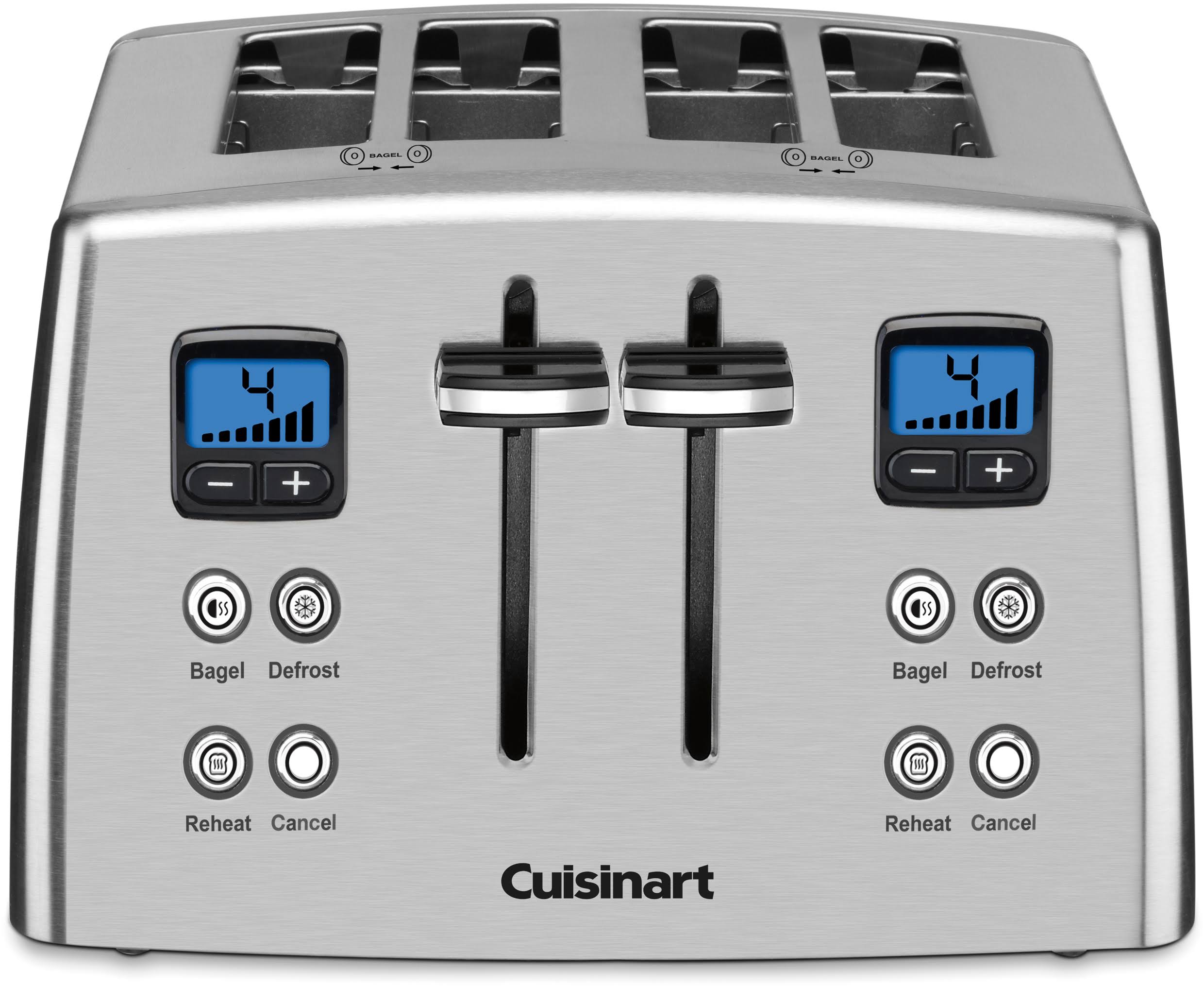 3ba3cbdc560a7d339e91f99a72c134b245270d7ab2f4d28358b66e186235e6d0.jpg Cuisinart 4-Slice Compact Metal Toaster Cpt-435, Silver - Image 1