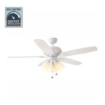 Hampton Bay Rockport 52 in. LED Matte White Ceiling Fan