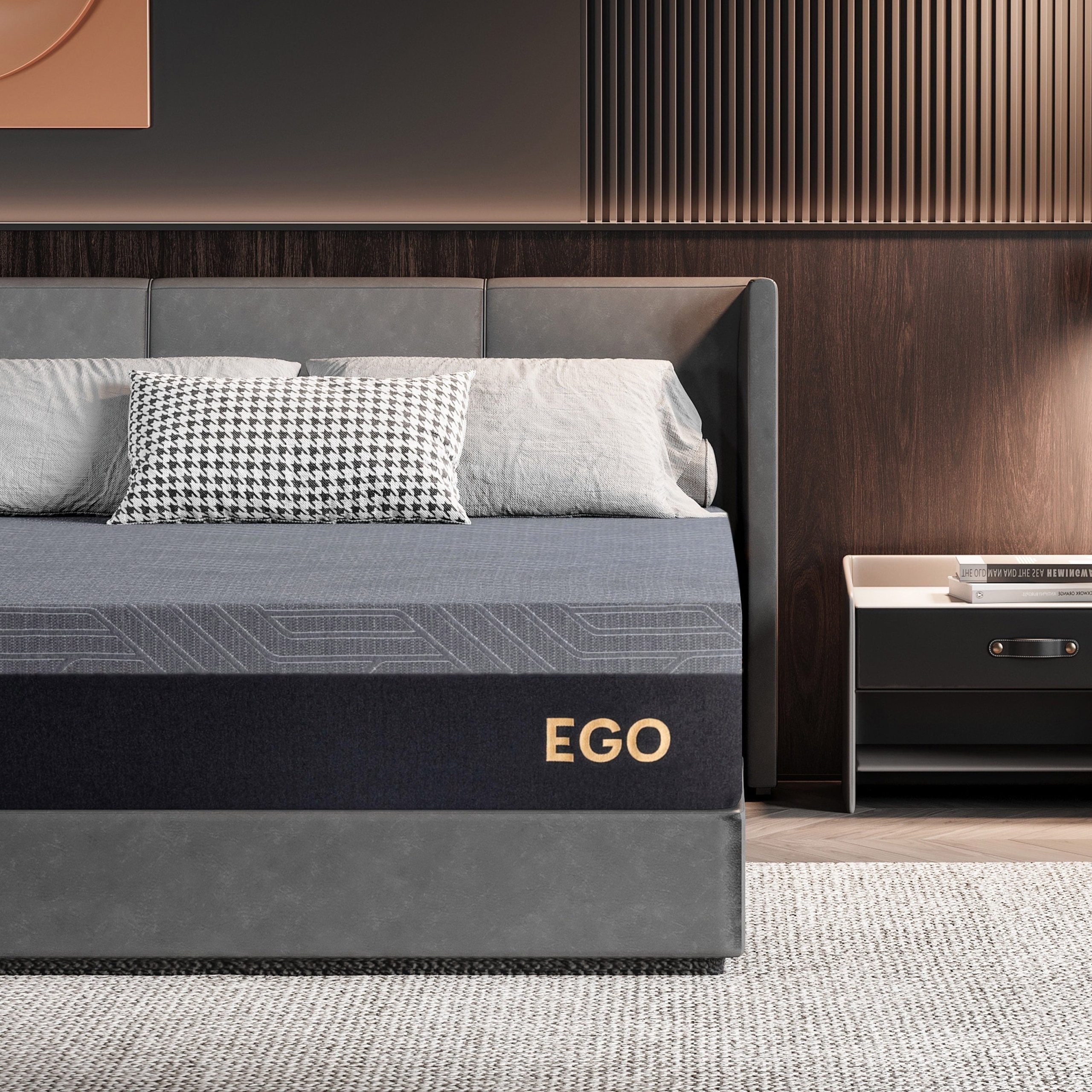 3bd5d94f9299463f2eb28017dbccc6c93145874ffd43e7c69622bf713352d1b0.jpg Ego Black 10 inch Twin Mattress in a Box. Cooling Gel Memory Foam Mattress. Medium - Image 1