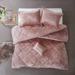 Intelligent Design Felicia Twin/Twin XL Blush Velvet Duvet Cover Set
