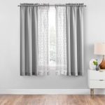 Mainstays 4pc Set, Rod Pocket Curtain Panel, 27.5 inch x 63 inch, Silver, Size: 27.5 x 63
