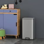 8 Gal./30-Liter Fingerprint Free Stainless Steel Rectangular Kitchen Step-On Trash Can
