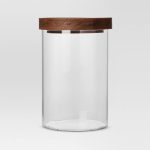 Threshold Glass Storage Canister with Wood Lid, M