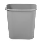Rubbermaid Deskside Plastic Wastebasket, Rectangular, 7 gal, Gray