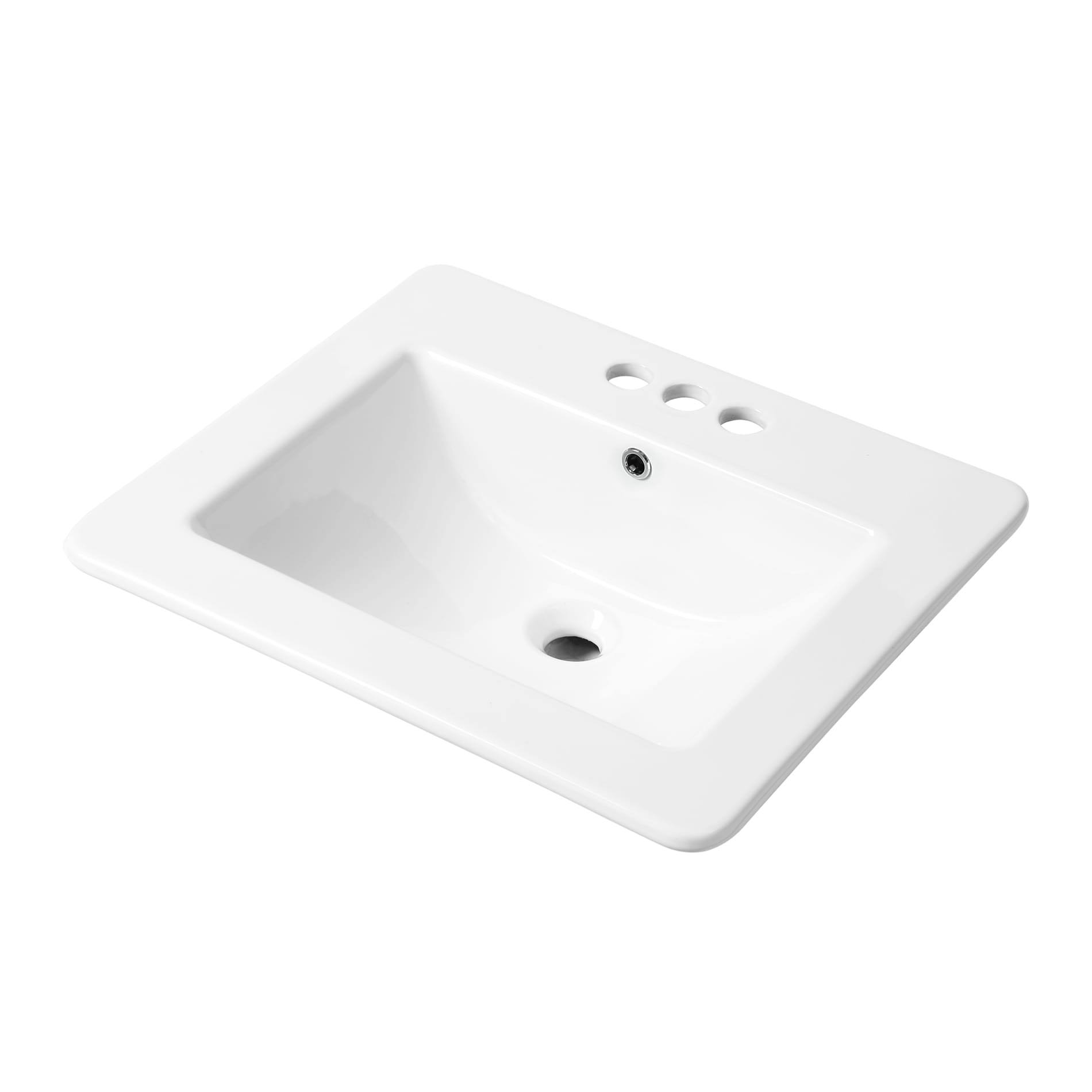 3c682b4f53c9070cf5131f3e8de57e39366263c63ab63cd99f28b7a39737e19d.jpg Allen + Roth White Drop-In Rectangular Bathroom Sink with Overflow Drain (21.26-in x 18.5-in) ML-20522 - Image 1