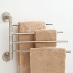 Signature Hardware 921736 Colvin Four Swing Arm Brass Towel Bar - Nickel, Silver