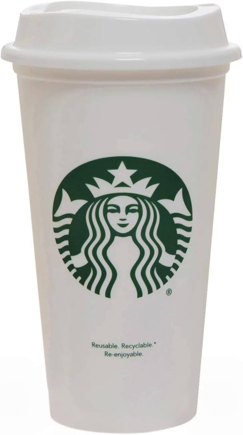 3ca425852926b838f76f7905b1ad364e8aa72b6e9a3147bdaf0ef71b342e50e3.jpg Starbucks White Reusable Travel Mug/Cup/Tumbler Grande Medium, 16oz 473ml - Image 1