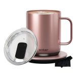 Ember Temperature Control Smart Mug 2, 10 oz, Rose Gold | 1.5-hr Battery Life | App Controlled Heated Coffee Mug | Improved Design with Clear