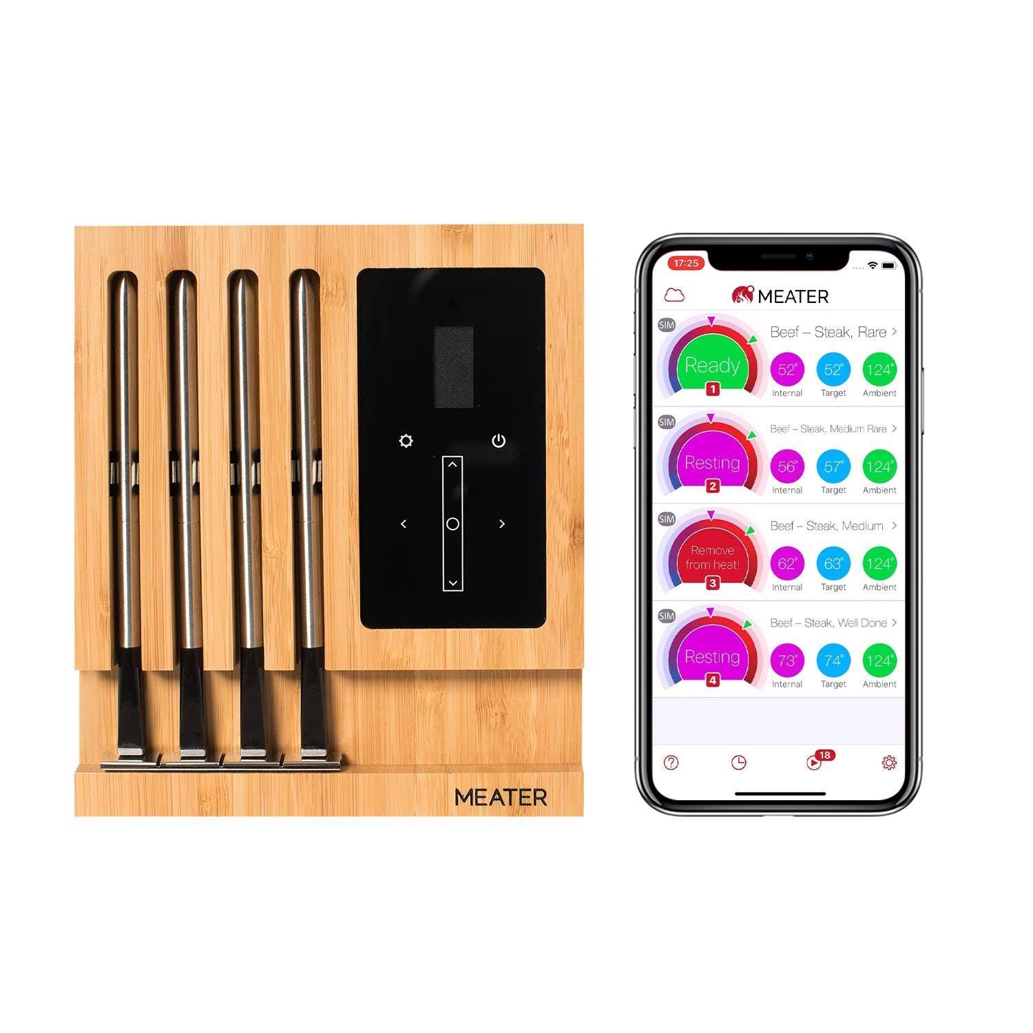 3d0f16465c4a30afe18eef9d461fc434a74e1fcdb926a2b01ef363369b365f69.jpg MEATER Block Premium Wireless Smart Meat Thermometer for The Oven Grill Kitchen BBQ Smoker Rotisserie with Bluetooth and WiFi D - Image 1