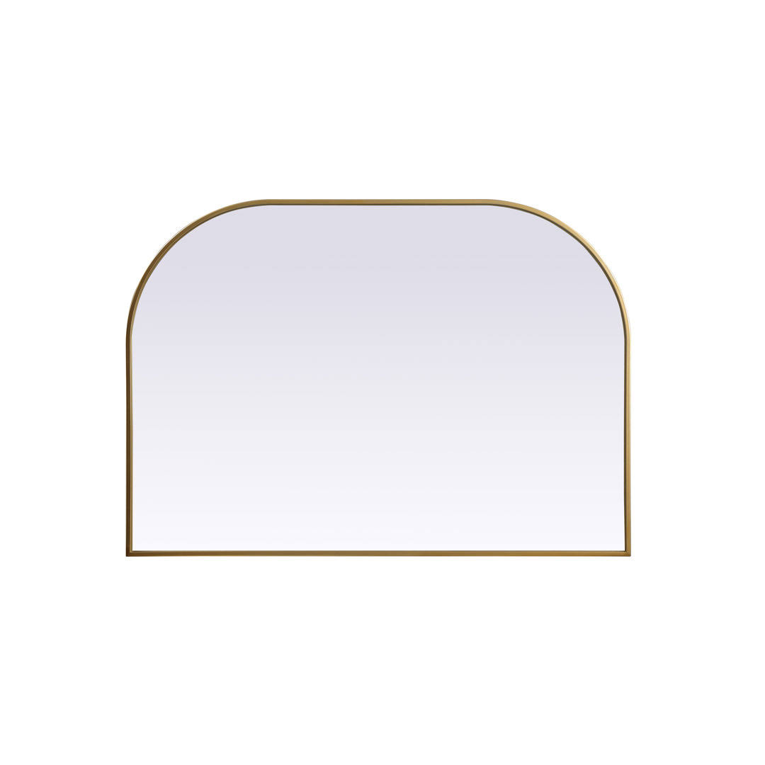 3d296fe3b04d69ea6e8fdb809069816dadaeaae5a6c20f0896e0b47b42604cdc.jpg Savina Wide Arch Metal Wall Mirror Finish: Brass, Size: 34" x 36" - Image 1