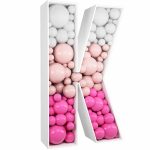 3ft Tall Mosaic Balloon Frame Letters Big Marquee Light Up LettersDIY Kit for Birthday Party Wedding Backdrop Decor Letter K Pre-Cut Foam Board