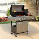 Patio Propane Gas Grill with 4 Burners & A Side Burner-Captiva Designs