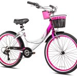 G. Komen 24 In. Multi-Speed Cruiser Girl's Bike. Pink. White and Black