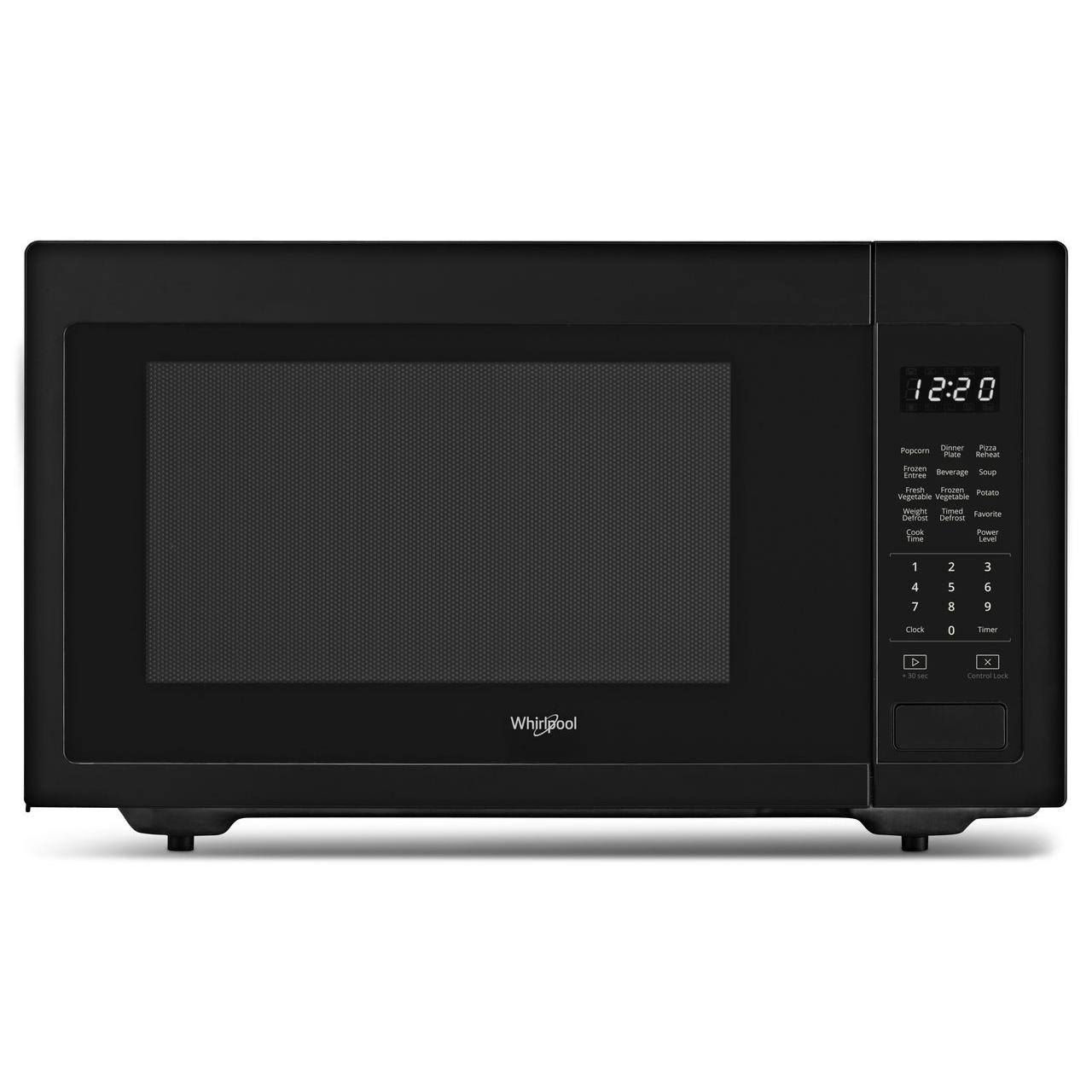 3d90d8655315a7b16d7515594adec96b74a885afb8ac50abf4b199ecc3baf377.jpg Whirlpool WMC30516HB 1.6 Cu.Ft. Black Countertop Microwave - Image 1