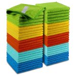 AIDEA Microfiber Cleaning cloths-50 Pack, Premium All-Purpose Softer Highly Absorbent, Lint Free - Streak Free Wash Cloth for House, Kitchen, Car, Win