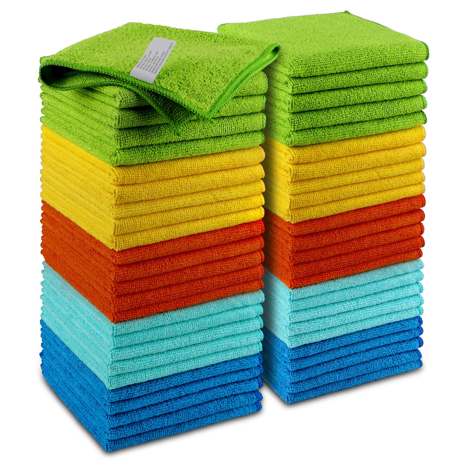 3de72f8e6de3364b1f5ce648f82f5e3dbe4ff73b2be874ab218296b778a23e54.jpg AIDEA Microfiber Cleaning cloths-50 Pack, Premium All-Purpose Softer Highly Absorbent, Lint Free - Streak Free Wash Cloth for House, Kitchen, Car, Win - Image 1