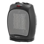 Basics 1500W Oscillating Ceramic Heater with Adjustable Thermostat, Black