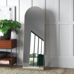 Greta Sleek Arched-Top Wall Mirror Mercury Row Finish: Gold