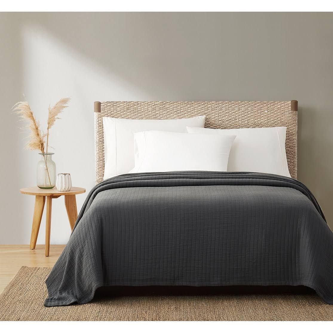 3e2c5d496fd702c489325b2f08f6b0ebb9becd5f610471a742036dc0cfa12eb6.jpg Truly Soft Channel Organic Cotton Full/Queen Blanket in Gray - Image 1