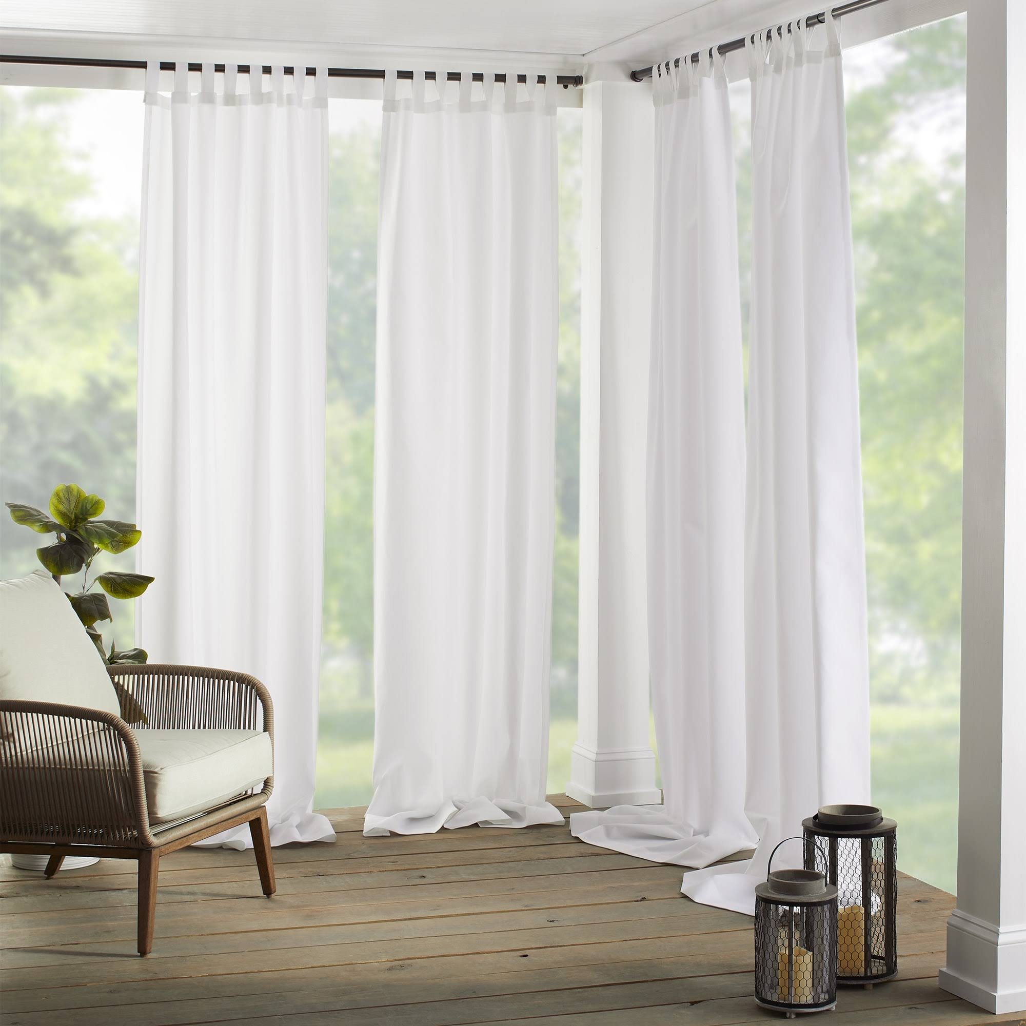 3e3e398f6911180c6f6013ae68997553a07da808aa4eca97a7f095c47d8b3712.jpg Elrene Matine 84" Indoor/Outdoor Tab Top Window Curtain Panel - White - Image 1