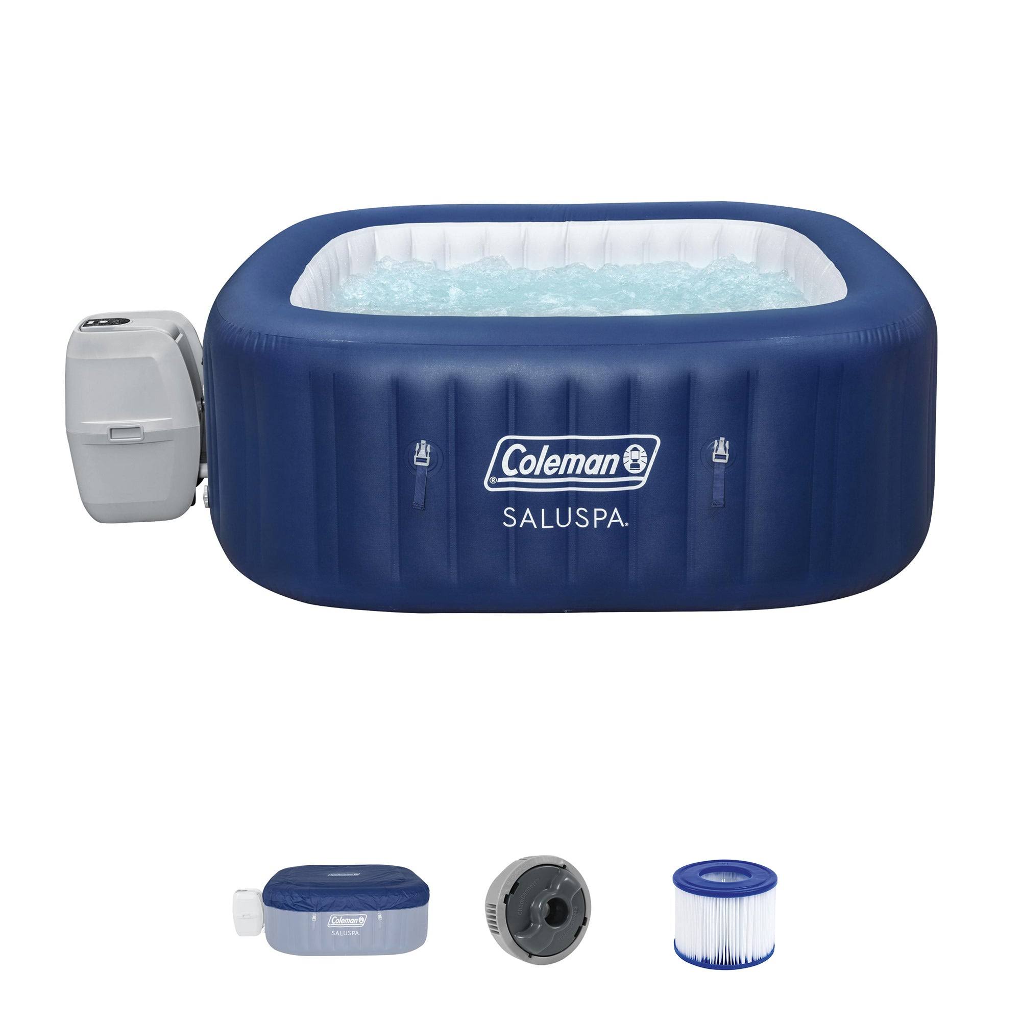 3e49b864d4c2f24ab78c5f31b552796d856675230f8d067d5f5a645c85ef0463.jpg Bestway Coleman Hawaii Airjet Inflatable Hot Tub with EnergySense Cover, Blue - Image 1
