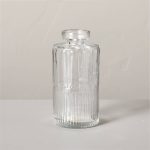 Large Ribbed Clear Glass Bud Vase - Hearth & Hand with Magnolia