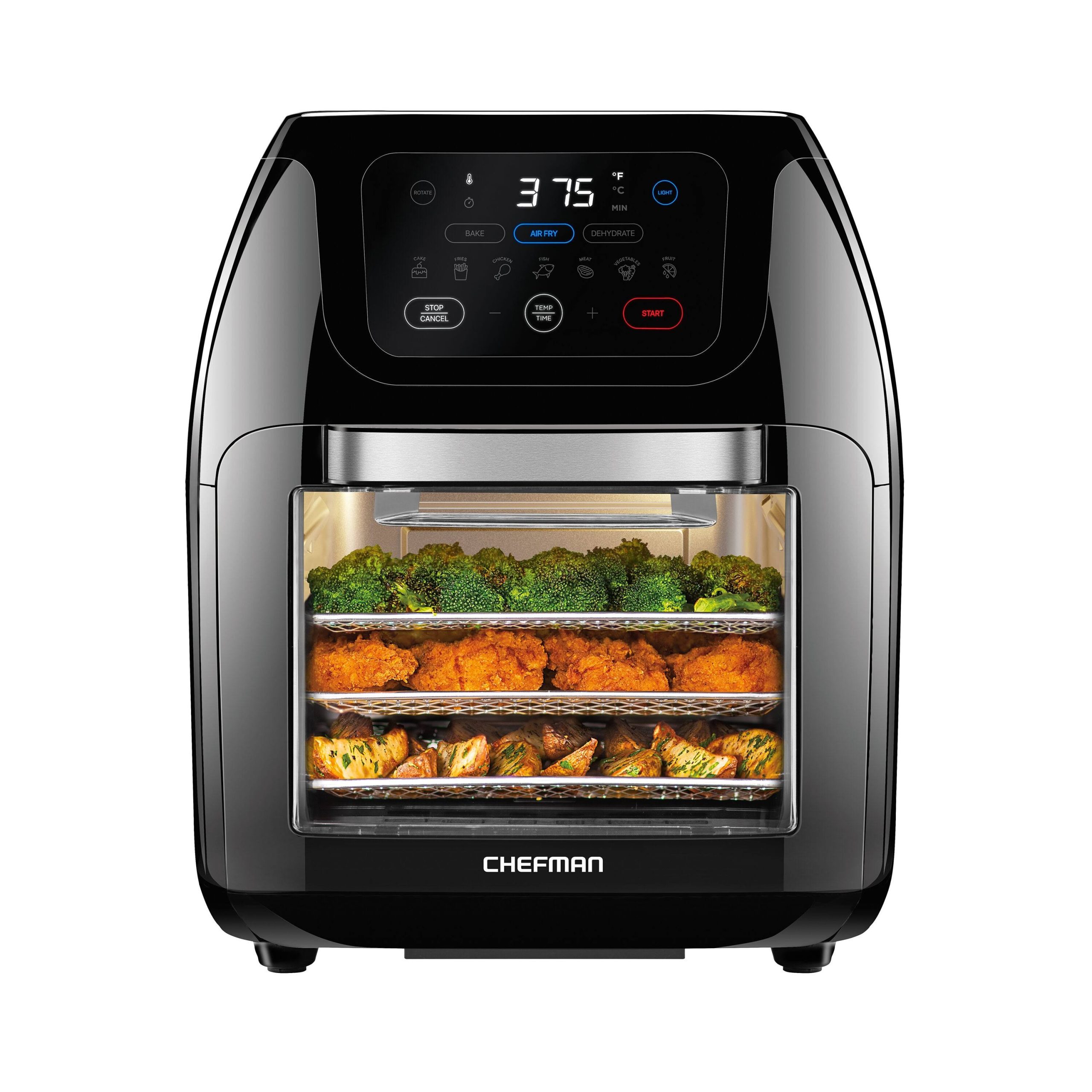 3e6f7db72c1ff2d6bb09e4e5b41b06a174f083496882eee560538d17e1fc9cf3.jpg Chefman Multifunctional Digital Air Fryer+ Rotisserie, Dehydrator, Convection Oven - Image 1