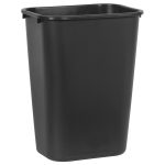 Rubbermaid Deskside Plastic Wastebasket, Black, 10 1/4 gal