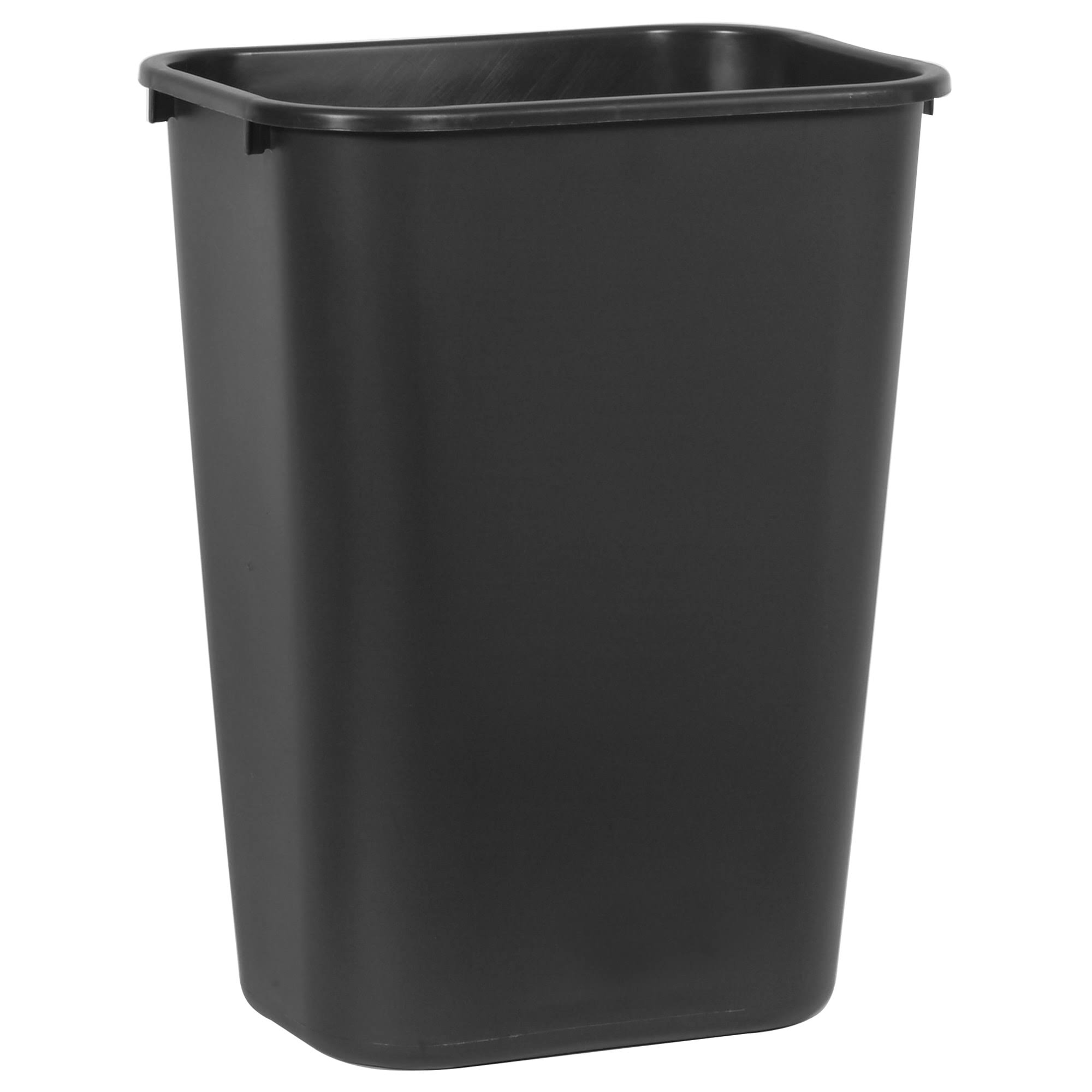 3e81979a026175b2d3c0fbf57eb5f93e0a0430835d2fda4fb32b9b7ba51c5118.jpg Rubbermaid Deskside Plastic Wastebasket, Black, 10 1/4 gal - Image 1