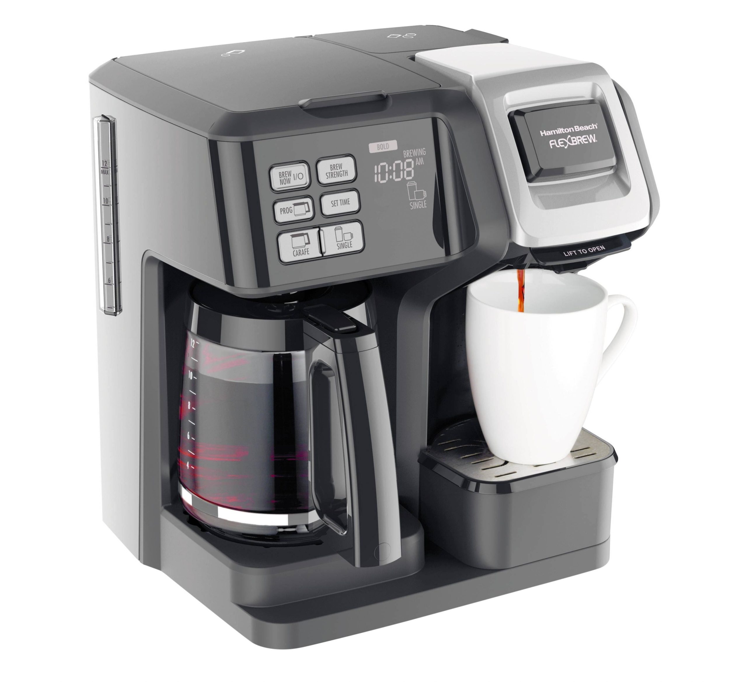 3ea9ca715b9f35ee2718eb5153712169253f9826010fdc56741dc899045fe05b.jpg Hamilton Beach 49976 FlexBrew 2-Way 12-Cup Combo Coffee Maker - Black - Image 1