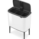 Bo Touch 9 Gallon Touch Top Multi-compartments Trash & Recycling Bin Brabantia Color: White
