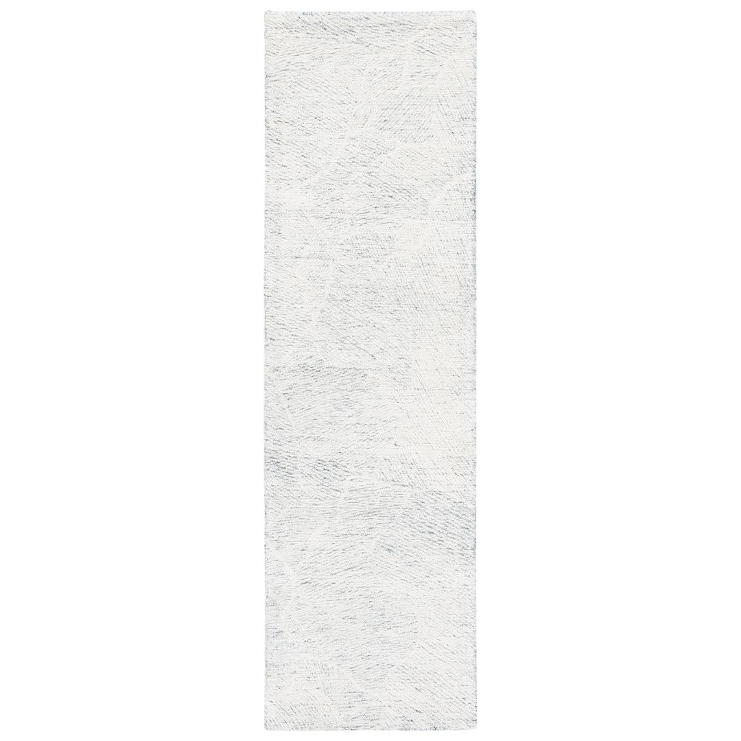3ec0d3ffad122815db7b5b65add0ffdecd8eca1df7a02854e095042c25805b6c.jpg Abstract Handmade Tufted Wool Dark Gray/Ivory Area Rug Latitude Run Rug Size: Runner 2'3'' x 10' - Image 1