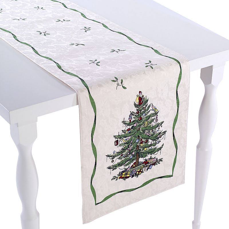 3ed5a155b3b97dae3d7841fdc19611b909d418c70a1789adae198aa14f32da6f.jpg Spode Christmas Tree Table Runner, 72" - Image 1