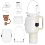 Stanley Cup Accessories 40 Oz: Stanley Boot Water Bottle Handle Strap Cup Pouch Straw Cover for 40 oz Tumbler with Handle Gifts for Women Men Mom