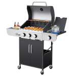 3 Burner BBQ Propane Gas Grill£¬24.000/36.000 BTU Stainless Steel with Stove and Side Table