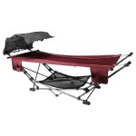 Zenithen Limited #OC582S-BD Portable Folding Hammock with A Retractable Canopy, Red