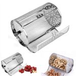 GEZICHTA BBQ Grill Roaster,Stainless Steel Grilled Cage,BBQ Rolling Grill Basket for Vegetables,Rotisserie Grill Peanut Beans French Fries Basket