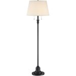 Spenser Traditional Floor Lamp Oiled Bronze Linen Fabric Drum Shade for Living Room Reading Bedroom Office - 360 Lighting