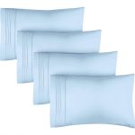 CGK Linens Pillowcase Set of 4 Soft Double Brushed Microfiber - Queen - Light Blue