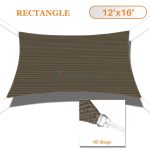 Sunshades Depot 12' x 16' Sun Shade Sail Rectangle Permeable Canopy Brown Custom Size Available Commercial Standard