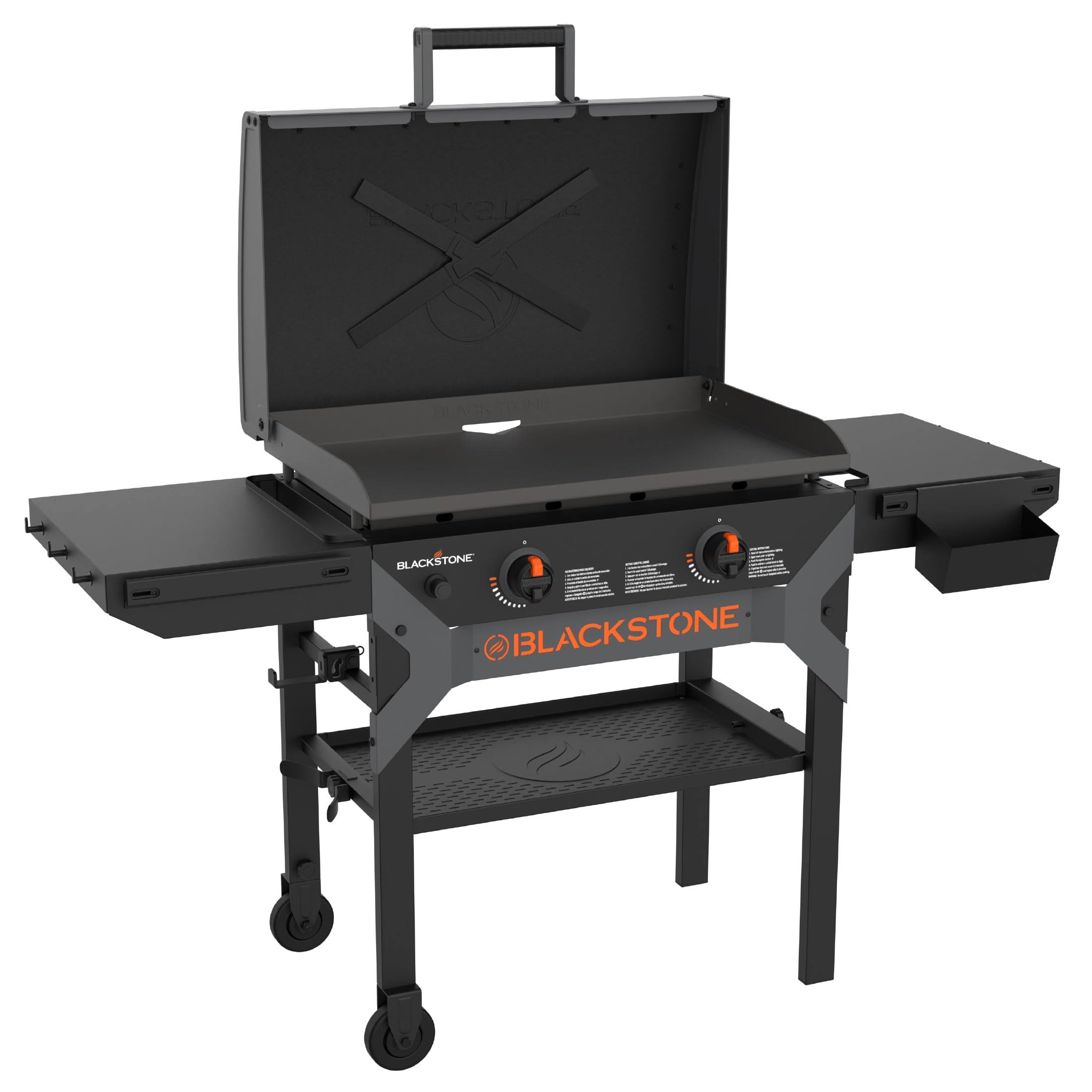 3f5b2b73fceaa73fd3e14ac3469cee3b2eda0e764b196b030676def5c7054611.jpg Blackstone 2 Burner Natural Gas/Propane Outdoor Griddle with Hood Black - Image 1