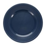 Royal Norfolk Beaded Ceramic Dinner Plates - Blue - 10.5 in