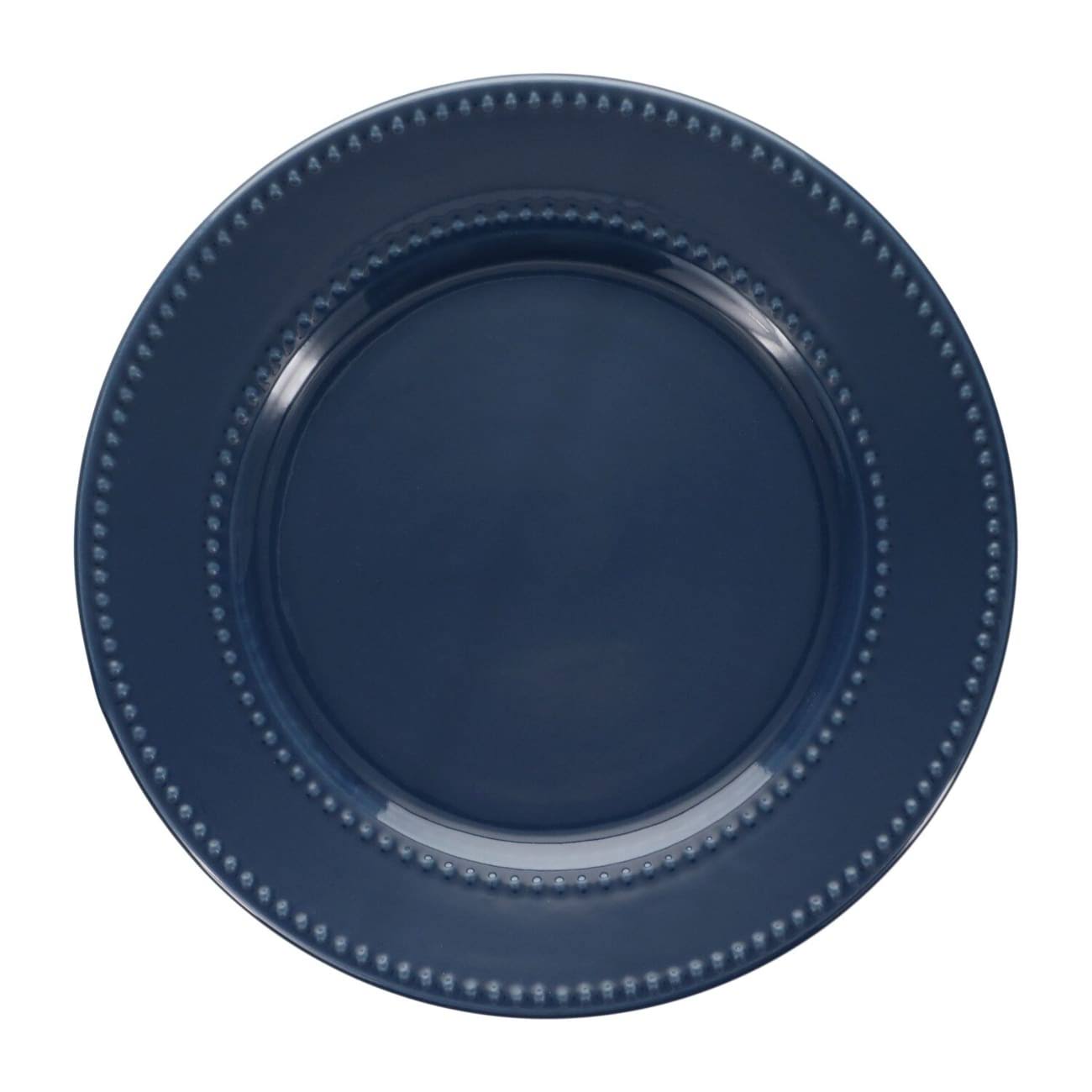 3f78492bccc2d8914108d27ab9206983f98f975c990e57ed0ce344acca61c169.jpg Royal Norfolk Beaded Ceramic Dinner Plates - Blue - 10.5 in - Image 1