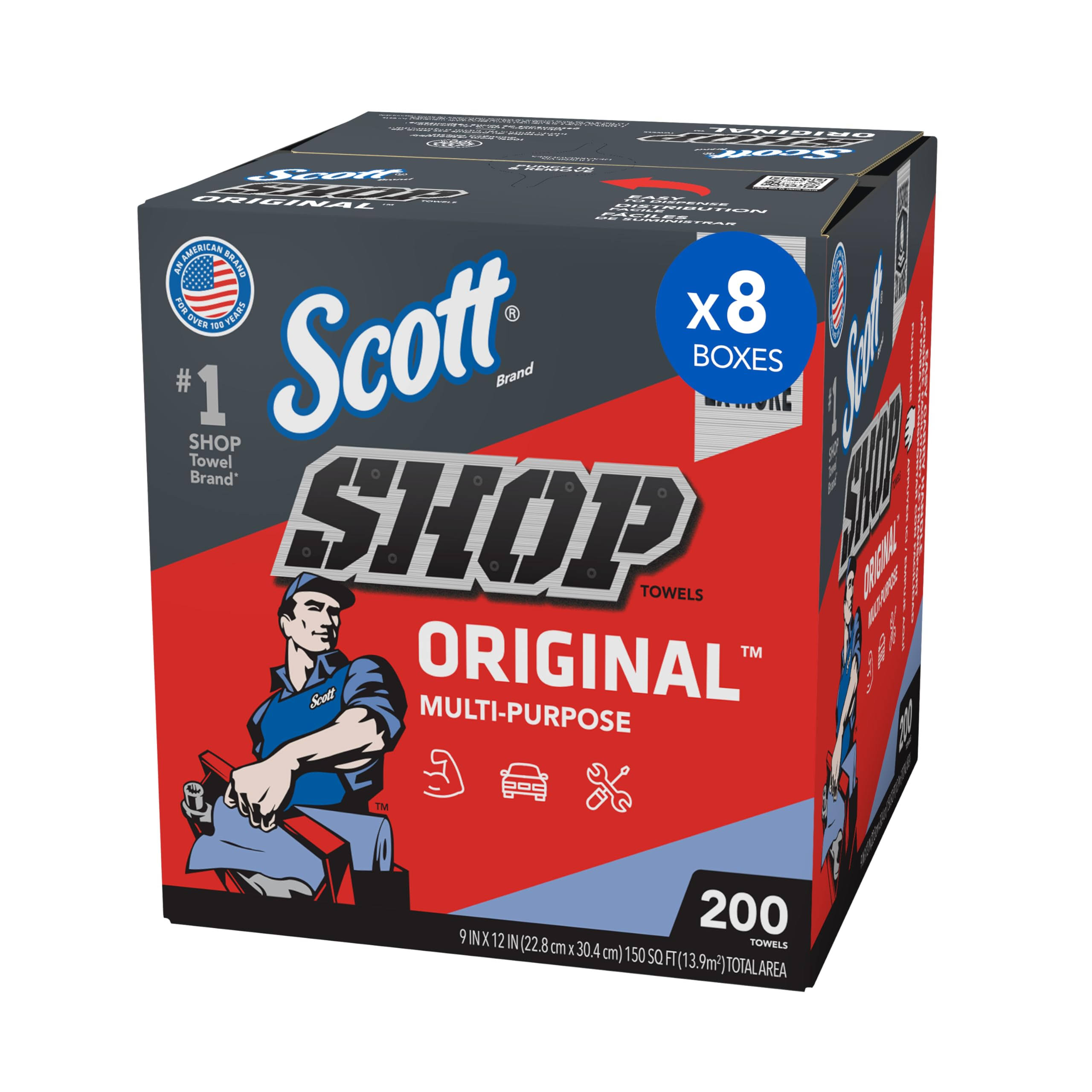 3f7eb95801b17e55ea4ba4570b76f92dac69a59195ae01140b39072e229a667e-1.jpg Scott Blue Shop Towels - Box of 200 - Image 1