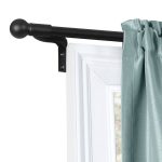Zenna Home Smart Rods Easy Install Adjustable Cafe Window Rod with Ball Finials, Black, 48-120"