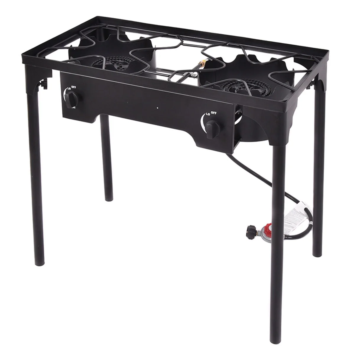 3fb47c9a5ea7f2223cb7b76969e2b13e7bae058970bafb08a6998765c068d239.webp Costway Double Burner Gas Propane Cooker Outdoor Picnic Stove Stand BBQ Grill - Image 1
